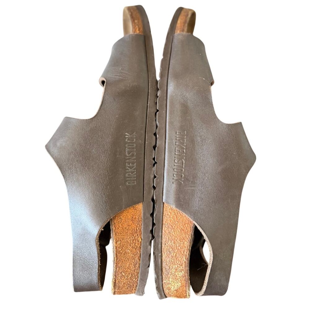 Birkenstock Milano Brown Leather Multi Buckle Cork Base Sandal Size 45 (12-12.5) - Picture 4 of 9